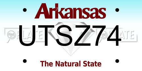 UTSZ74 Arkansas License Plate