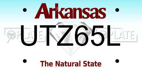 UTZ65L Arkansas License Plate