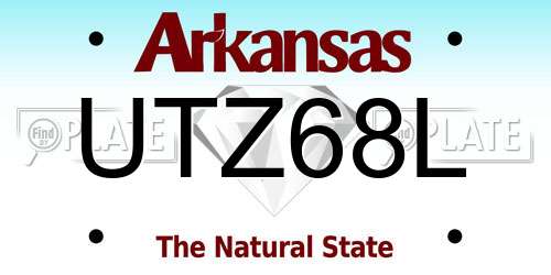 UTZ68L Arkansas License Plate