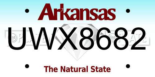 UWX8682 Arkansas License Plate