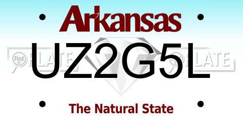 UZ2G5L Arkansas License Plate