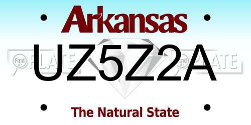 UZ5Z2A Arkansas License Plate