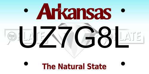 UZ7G8L Arkansas License Plate
