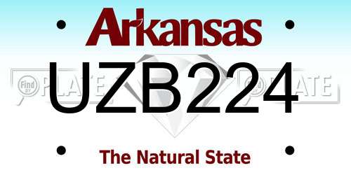 UZB224 Arkansas License Plate