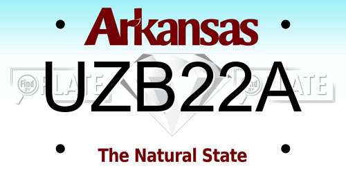 UZB22A Arkansas License Plate