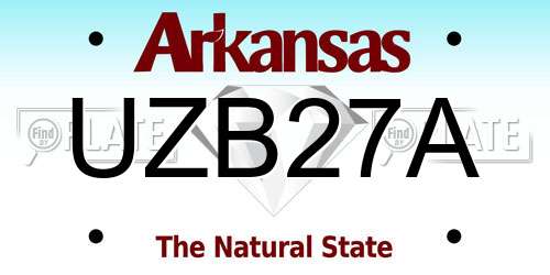 UZB27A Arkansas License Plate