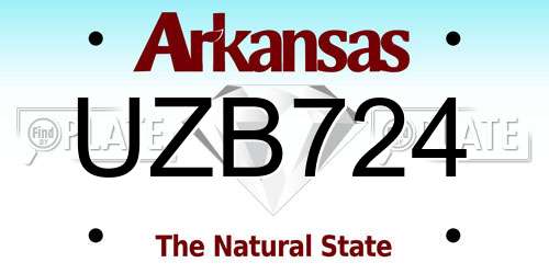 UZB724 Arkansas License Plate
