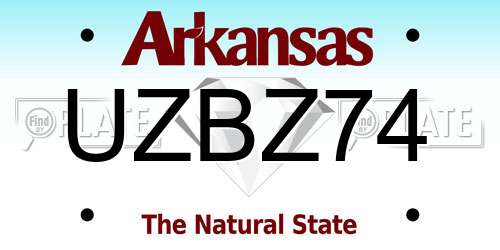 UZBZ74 Arkansas License Plate