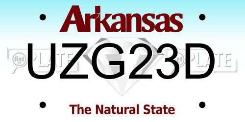 UZG23D Arkansas License Plate