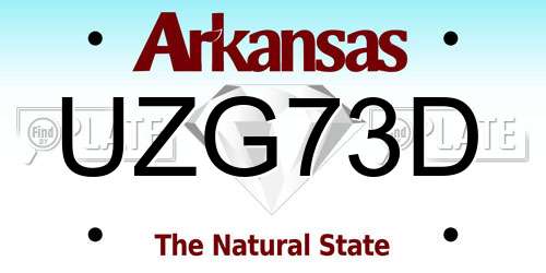 UZG73D Arkansas License Plate