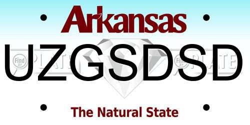 UZGSDSD Arkansas License Plate