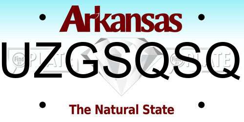UZGSQSQ Arkansas License Plate