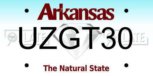 UZGT30 Arkansas License Plate