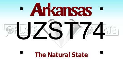 UZST74 Arkansas License Plate