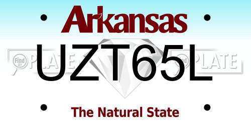 UZT65L Arkansas License Plate