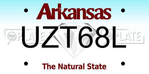 UZT68L Arkansas License Plate