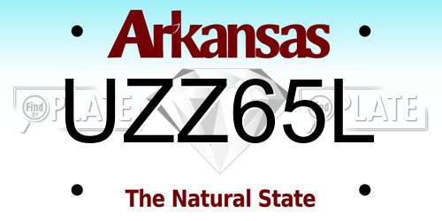 UZZ65L Arkansas License Plate