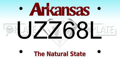 UZZ68L Arkansas License Plate