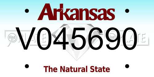 V045690 Arkansas License Plate