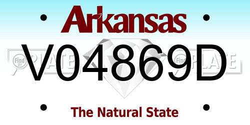V04869D Arkansas License Plate
