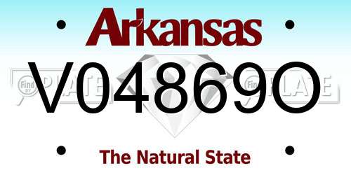 V04869O Arkansas License Plate