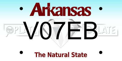 V07EB Arkansas License Plate