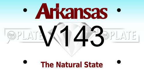 V143 Arkansas License Plate