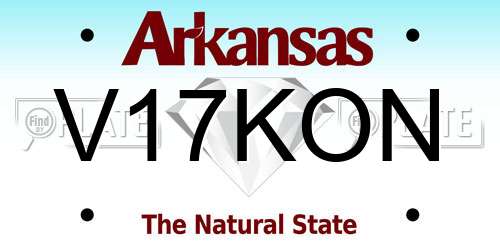 V17KON Arkansas License Plate