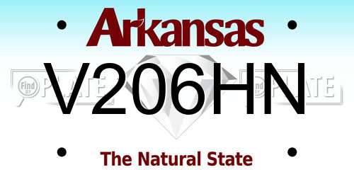 V206HN Arkansas License Plate