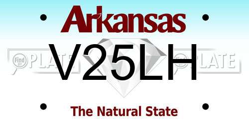 V25LH Arkansas License Plate