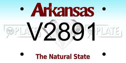 V2891 Arkansas License Plate