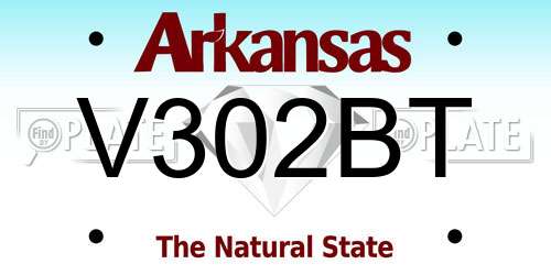 V302BT Arkansas License Plate