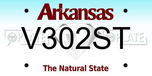 V302ST Arkansas License Plate