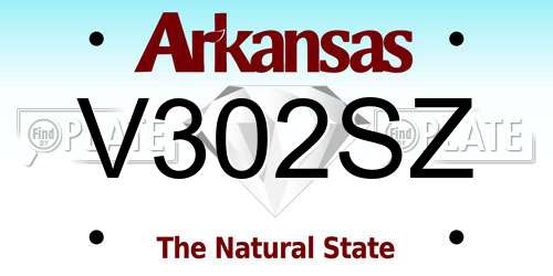 V302SZ Arkansas License Plate