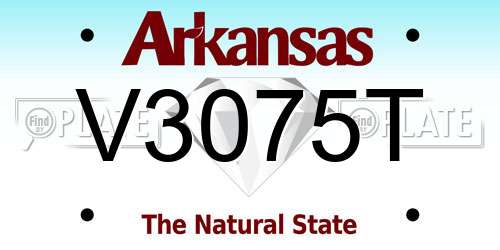 V3075T Arkansas License Plate