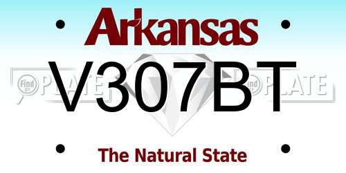 V307BT Arkansas License Plate