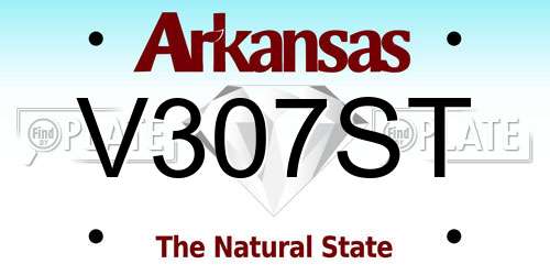 V307ST Arkansas License Plate