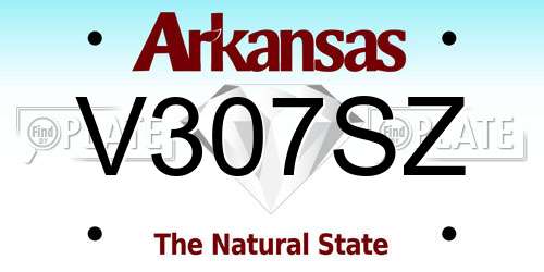 V307SZ Arkansas License Plate