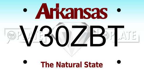 V30ZBT Arkansas License Plate