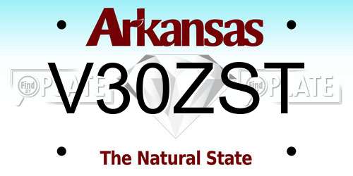 V30ZST Arkansas License Plate