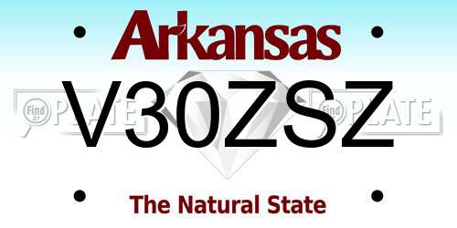 V30ZSZ Arkansas License Plate