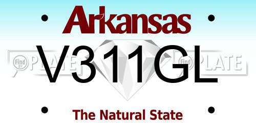 V311GL Arkansas License Plate
