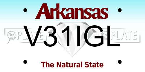 V31IGL Arkansas License Plate
