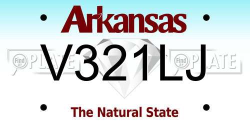 V321LJ Arkansas License Plate