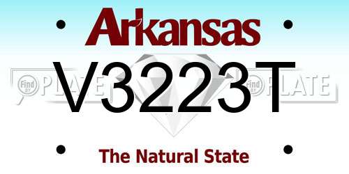 V3223T Arkansas License Plate