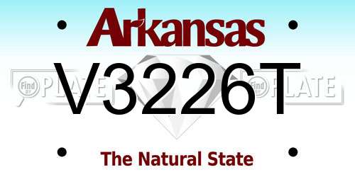 V3226T Arkansas License Plate
