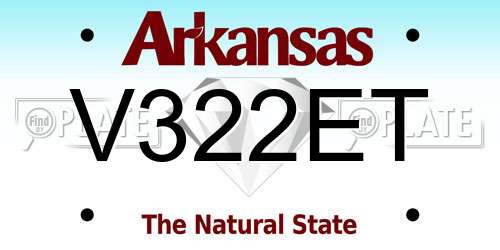 V322ET Arkansas License Plate