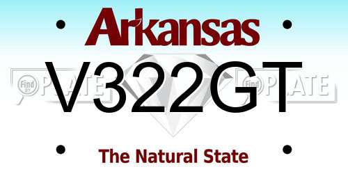 V322GT Arkansas License Plate