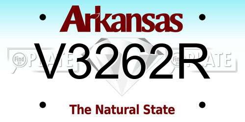 V3262R Arkansas License Plate