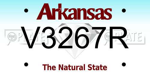 V3267R Arkansas License Plate